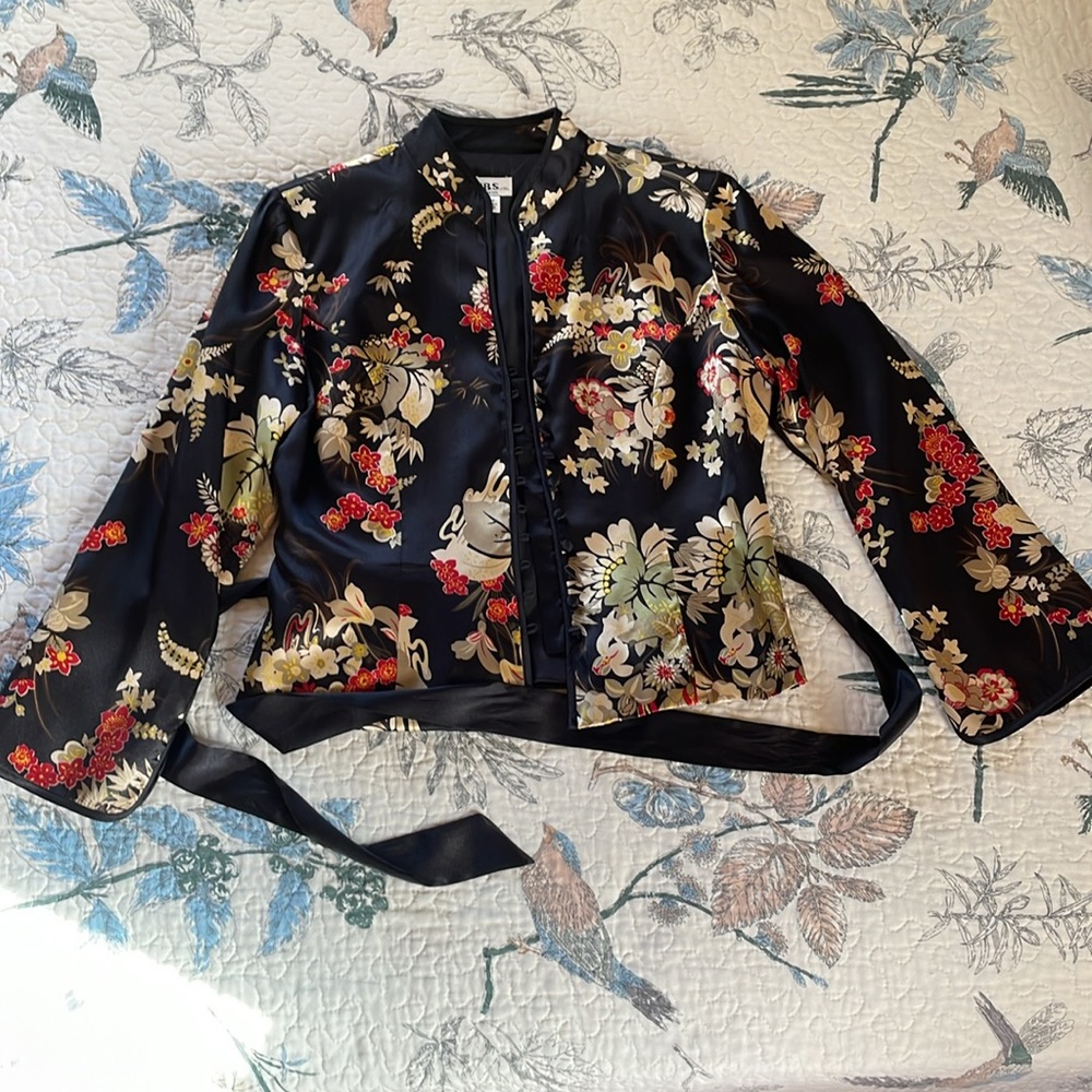 NWT Lightweight Black Floral Evening Jacket